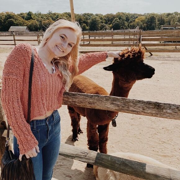 Free People peach orange crop sweater - Picture 1 of 6